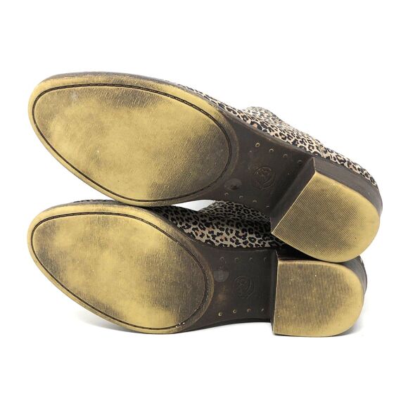 Lucky Brand Baley2 Ankle Boots Women's Size 8 Leopard Suede Leather Booties Chic - Picture 12 of 15